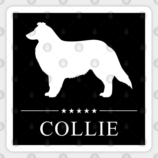 Collie Dog White Silhouette Magnet by millersye